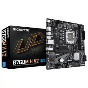 Gigabyte B760M H V2 Intel 1700 Socket Motherboard, Micro-ATX, 2x DDR5 Slots, 1x M.2 Sockets, GbE LAN, 1x DisplayPort / 1x HDMI Port