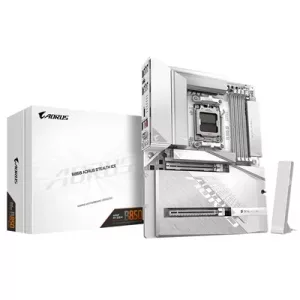 Gigabyte B850 AORUS STEALTH ICE AMD AM5 Socket Motherboard, ATX, 4x DDR5 Slots, 3x M.2 Socket, Fitted I/O Shield, 5GbE LAN, Wi-Fi 7, 1x HDMI Port