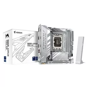Gigabyte B860I AORUS PRO ICE Intel 1851 Socket Motherboard, Mini-ITX, 2x DDR5 Slots, 2x M.2 Sockets, Fitted I/O Shield, 2.5GbE LAN, Wi-Fi 7, 1x DisplayPort / 1x HDMI Port