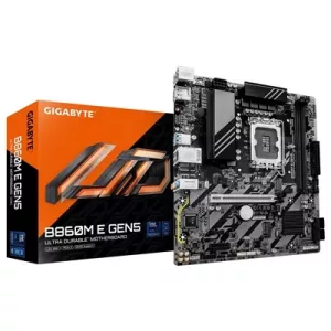 Gigabyte B860M E GEN5 Intel 1851 Socket Motherboard, Micro-ATX, 2x DDR5 Slots, 2x M.2 Sockets, GbE LAN, 1x DisplayPort / 1x HDMI Port