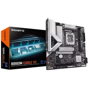 Gigabyte B860M EAGLE V2 Intel 1851 Socket Motherboard, Micro-ATX, 2x DDR5 Slots, 2x M.2 Sockets, Fitted I/O Shield, 2.5GbE LAN, 1x DisplayPort / 1x HDMI Port